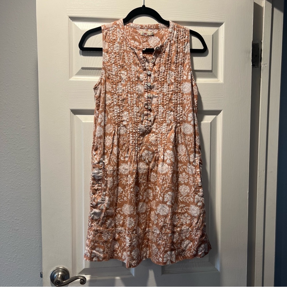 Faherty Isha Dress Clay Jai Floral Print, Linen Blend, Size XS